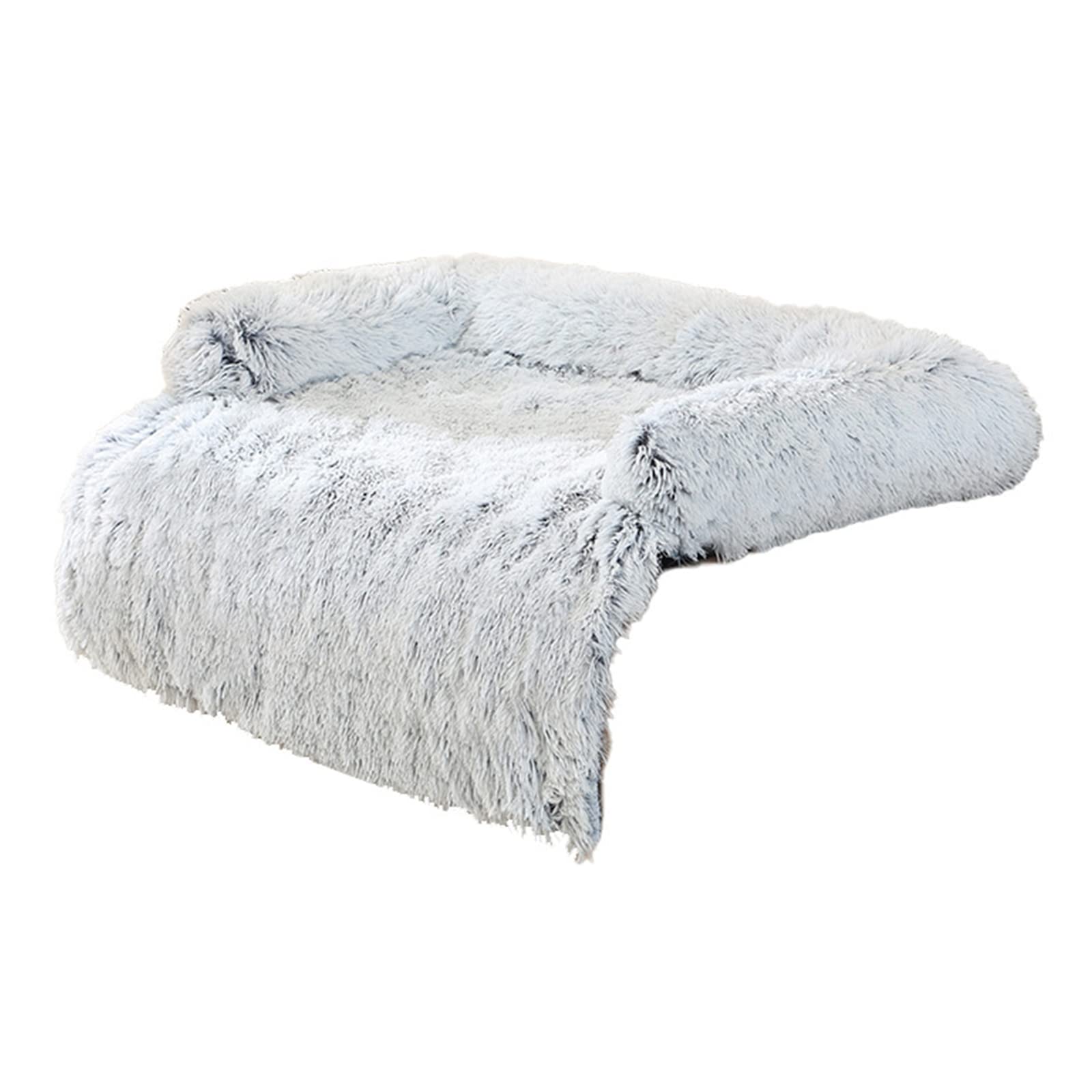 Sofá de Felpa Sofá Cama de Felpa for Camas de Felpa de Invierno Cojín Cama de Felpa Cama for Mascotas for Coche Confort Cálido for Accesorios de Perreras/296(Gradient Coffee Righ)