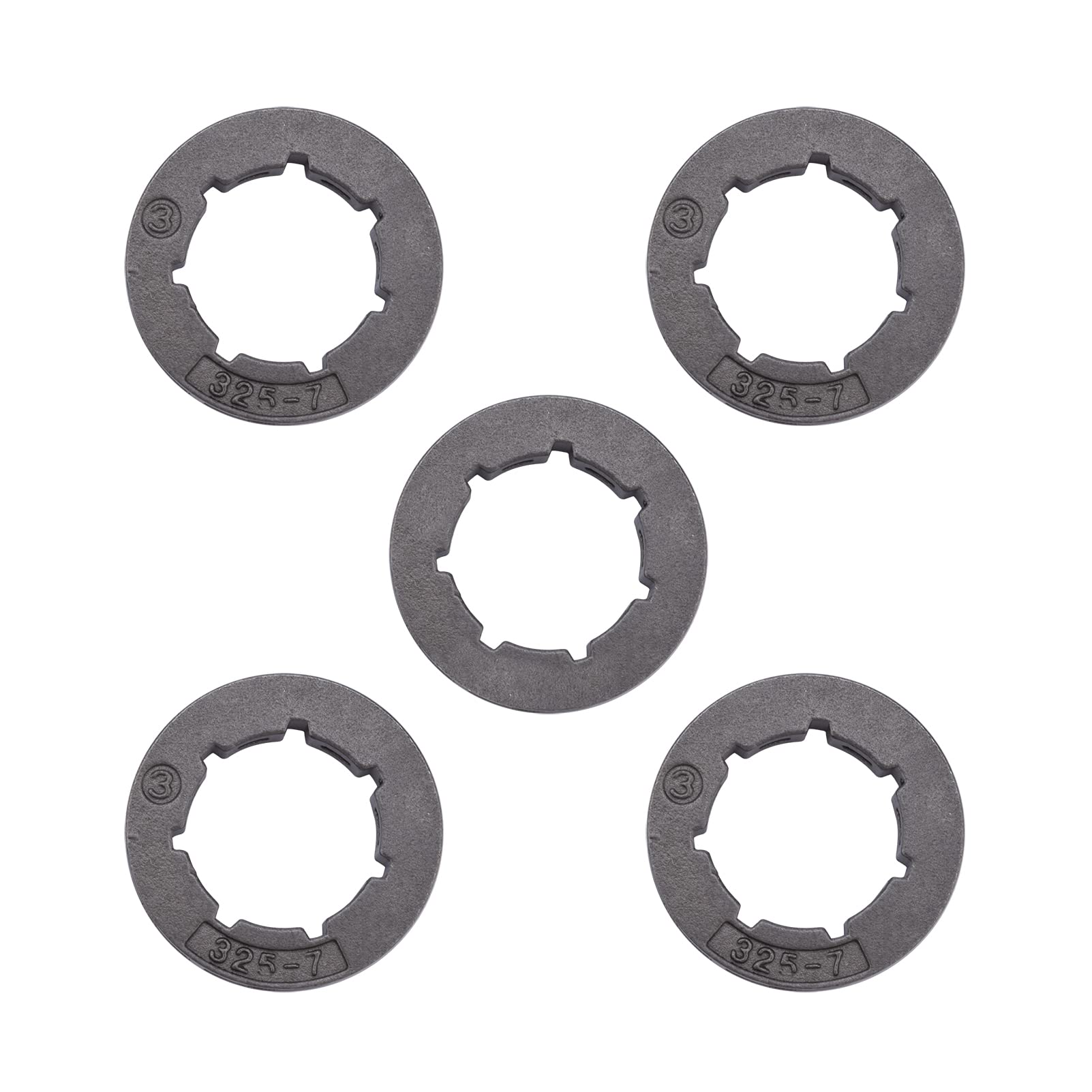 Image secondaire de Cancanle 5 pièces .325 7 Dents Jante de Pignon pour Husqvarna 340 345 346XP 350 353 357 359 50 51 55 40 45 Tronçonneuse Petit 7