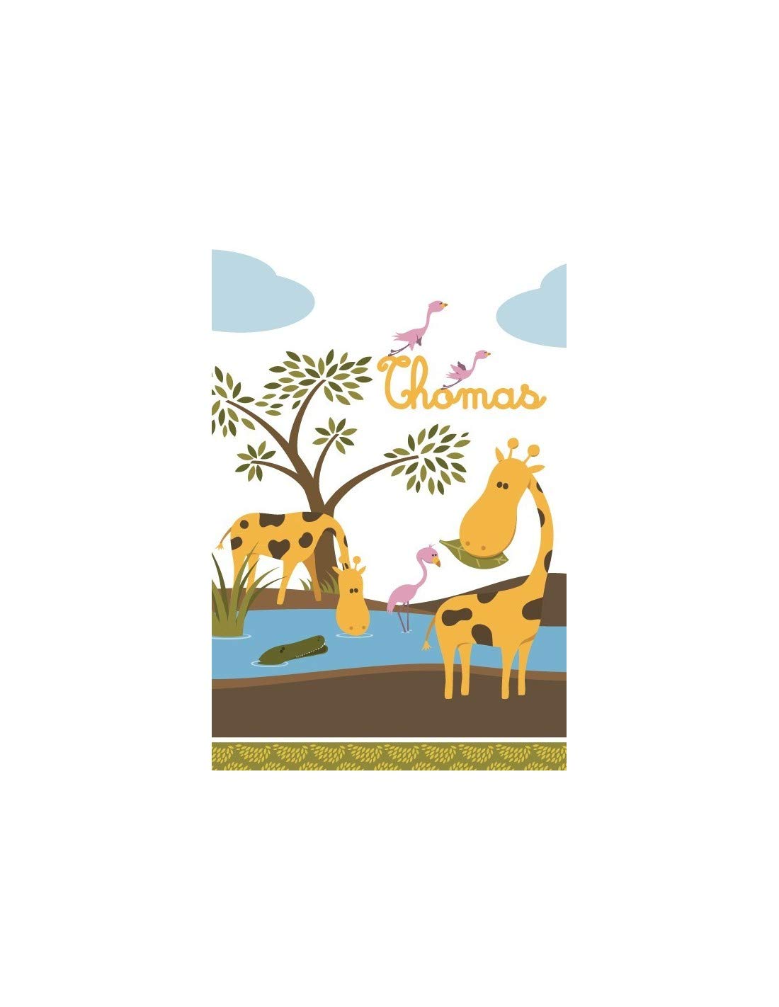 Housse bébé savane gravée d'un prénom le cadeau de naissance unique