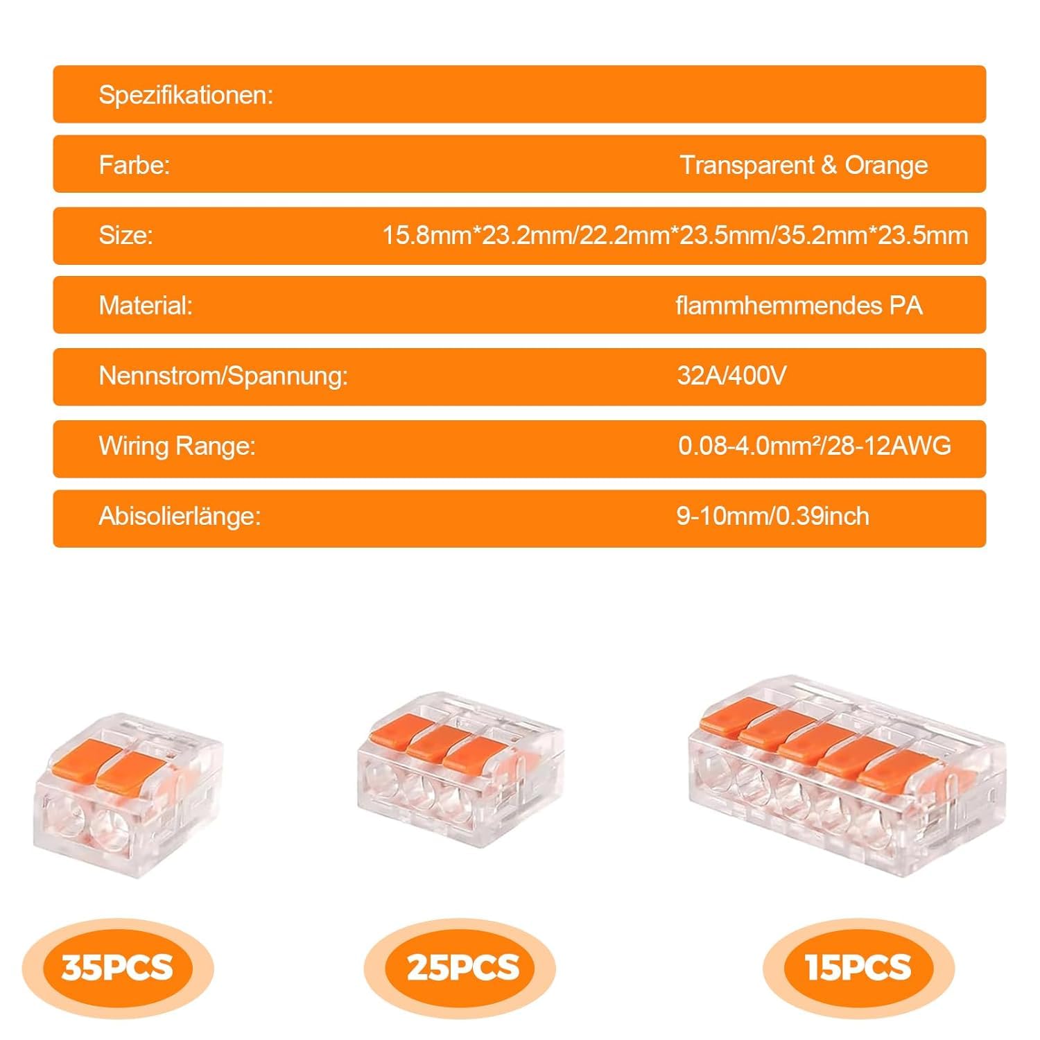 75 Pieces Electrical Connectors, Electrical Fitting Quick Electrical Connector 28-12 AWG - Image 2