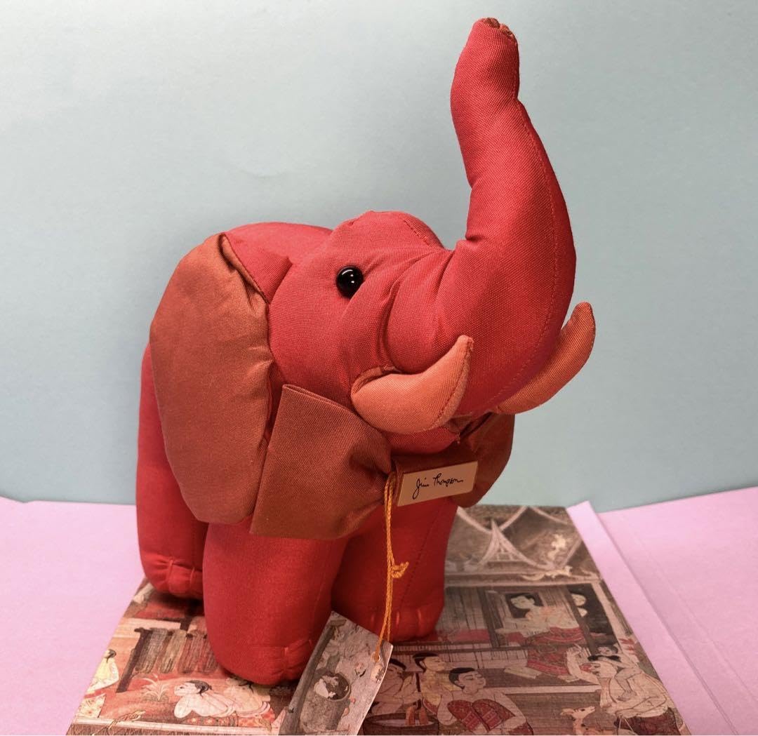 【新品】ジムトンプソン　シルク製ぞう シルクスカーフ 象柄（ホワイト） - ジムトンプソン【タイシルク100