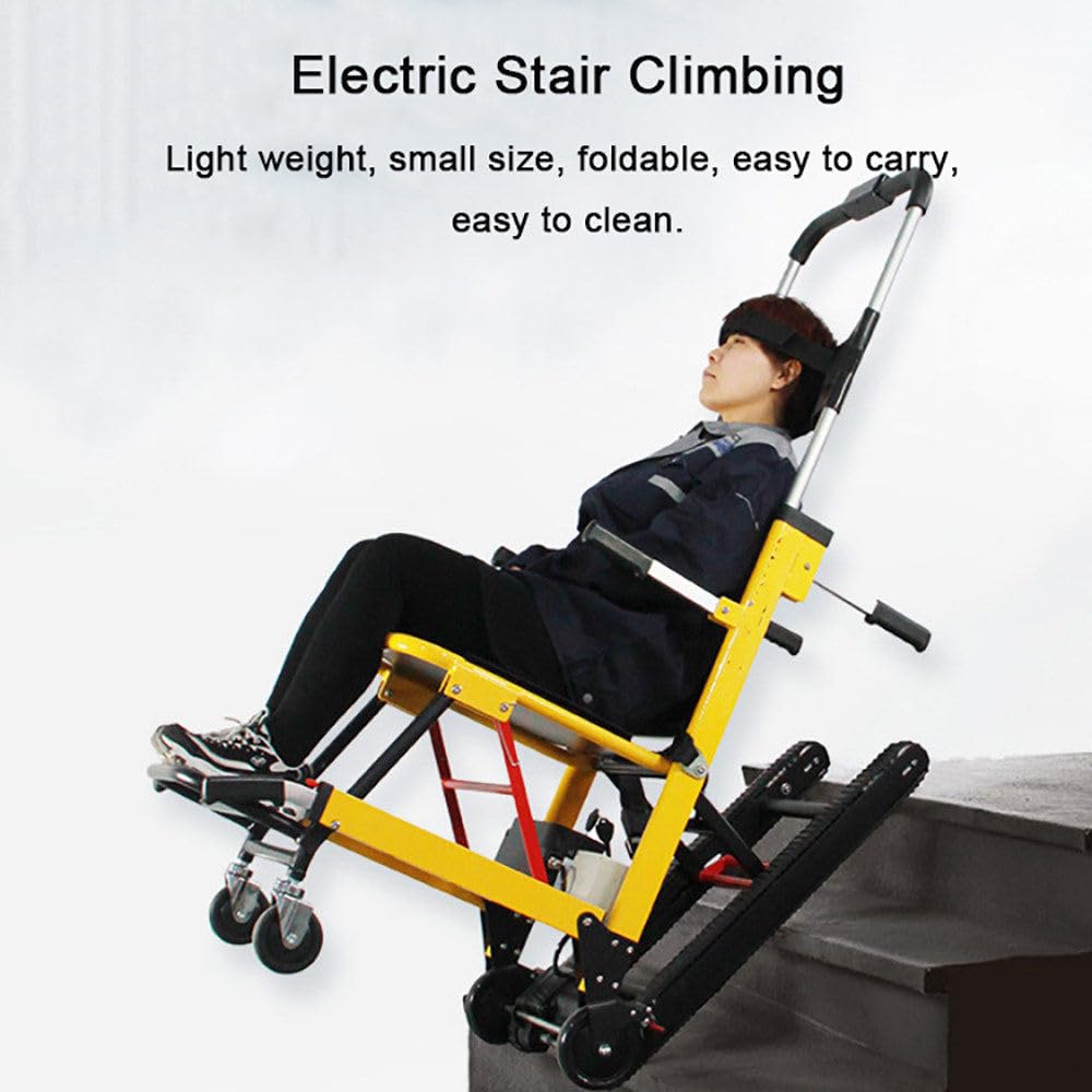 Sedia a rotelle elettrica per salire le scale, montascale elettrico cingolato, sedia montascale elettrica per carrello manuale per il trasferimento di pazienti anziani disabili e merci, carico 160kg
