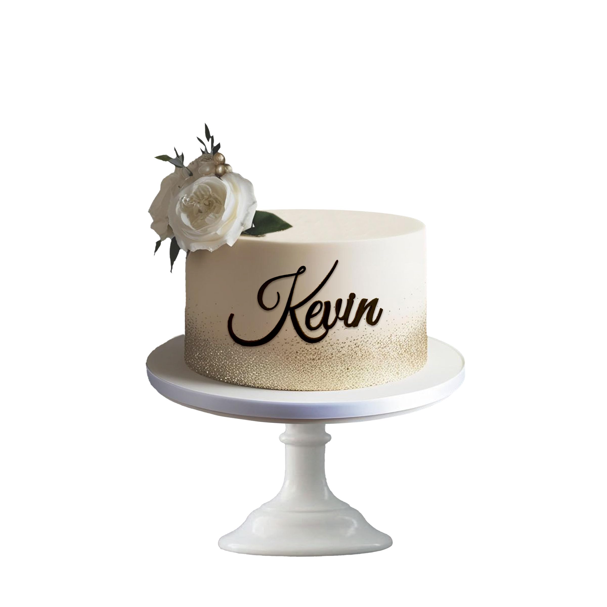 Personalised Cake Topper – Multicoloured Acrylic Name Plate for Birthday, Wedding, Anniversary – Custom Letters Cake Decoration & Charms (Black)
