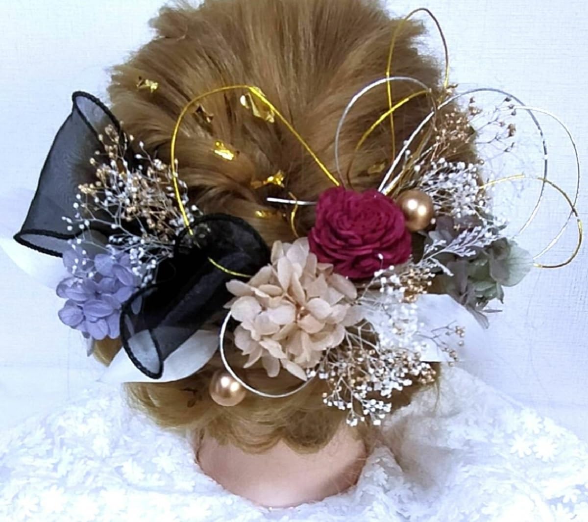 髪飾り Uピン オリジナル 七五三 結婚式 ウエディング 本物の花
