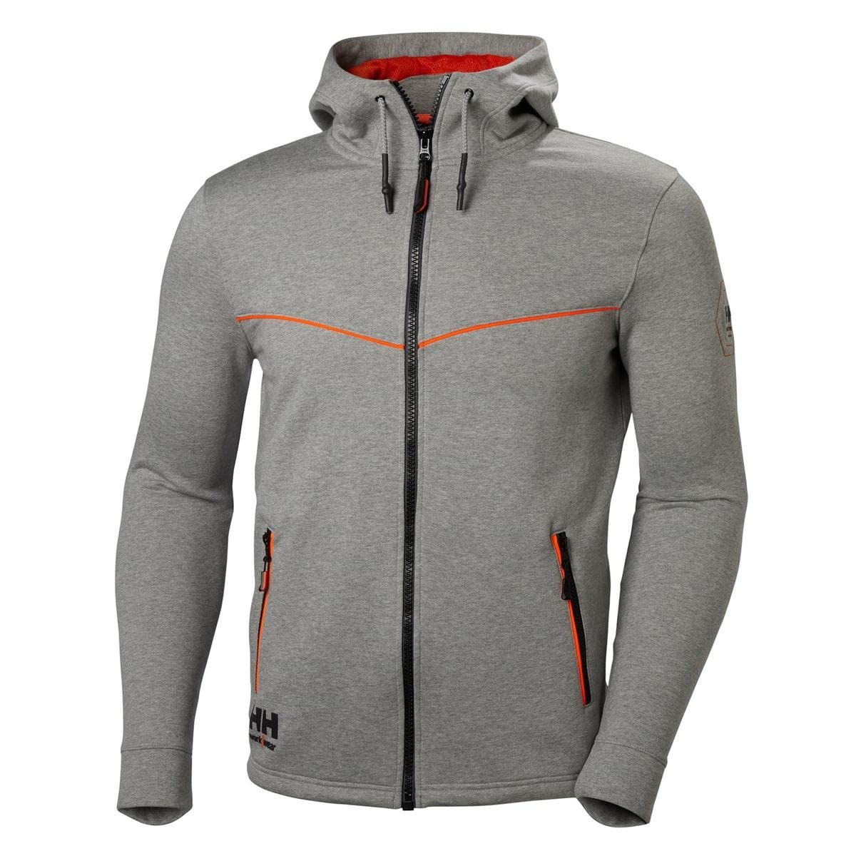 Helly Hansen Workwear Mens Chelsea Evo Zip Hoodie, Grey Melange, XL