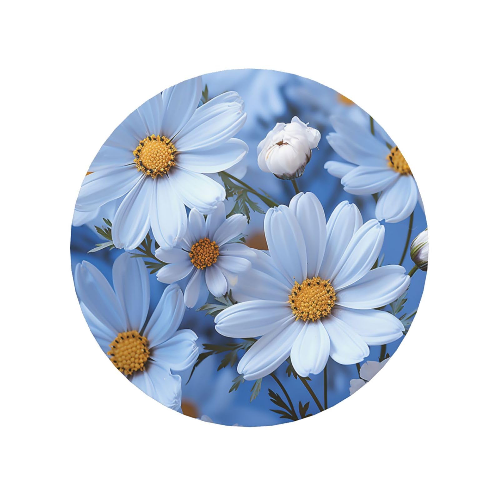 Fodpand Round Shape Daisy Blue Fridge Magnets, Strong Small Refrigerator Magnets Decorative Magnets For Kitchen Fridge Office Locker - Funny Magnetic Stickers Birthday Gifts