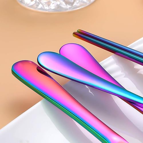 Miniatura 3 de Utensilios de viaje, juego de cubiertos reutilizables para llevar, juego de cubiertos portátiles con una funda de transporte impermeable para