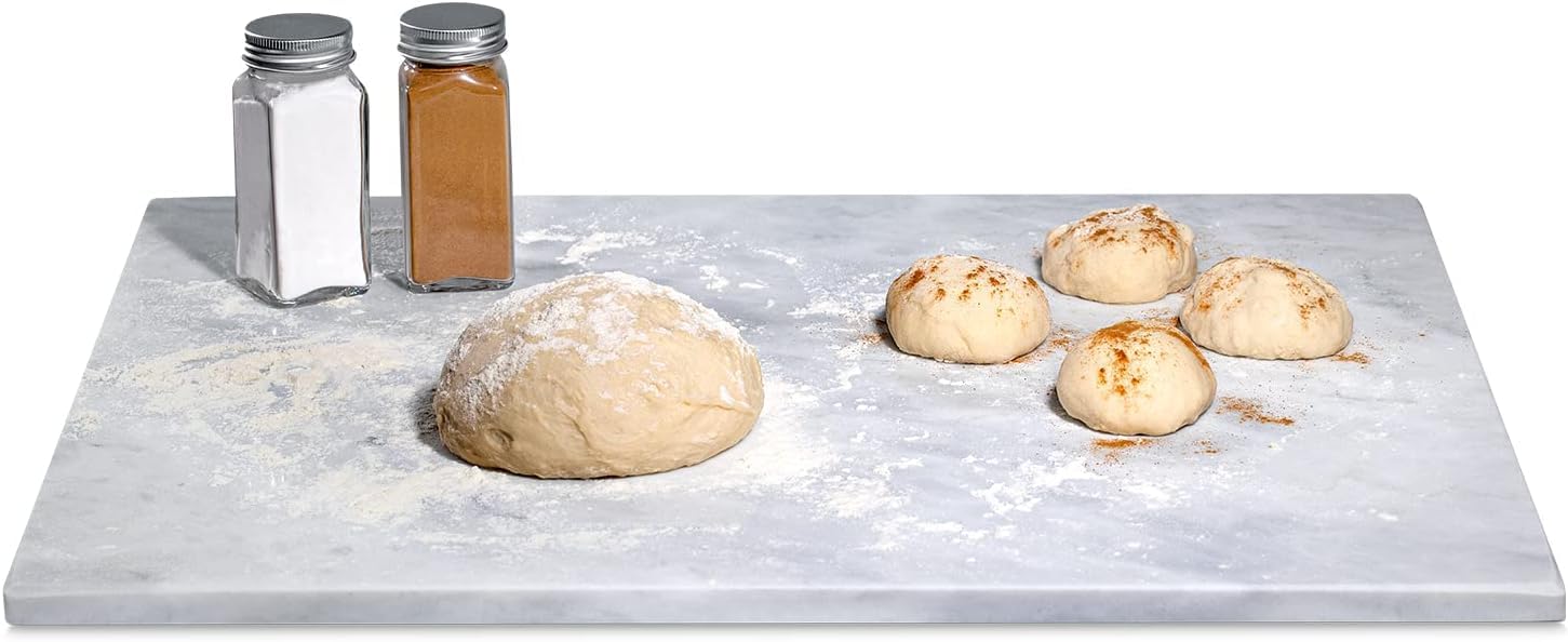 White marble Pastry Cutting Chopping Serving Baking or cheese Board 40x30x2cm