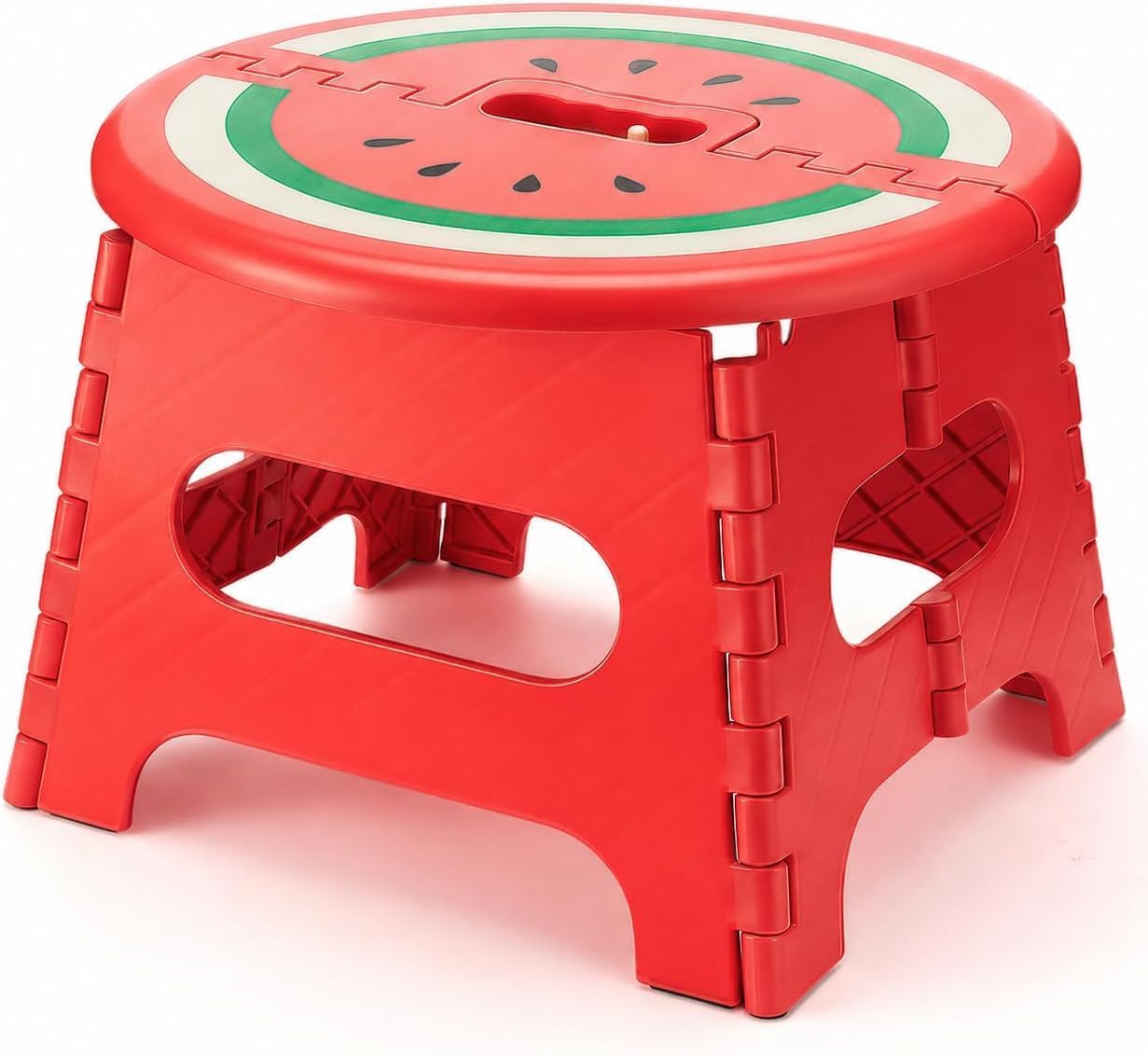 MIXEN Fruit Pattern Folding Stool, Portable Non-Slip Step Stool with Safety Lock, Plastic Folding Stool, Tritthocker Klappbar, Klapphocker Faltbar for Kitchen, Bathroom, Bedroom, Outdoor & Party Use-picture-12