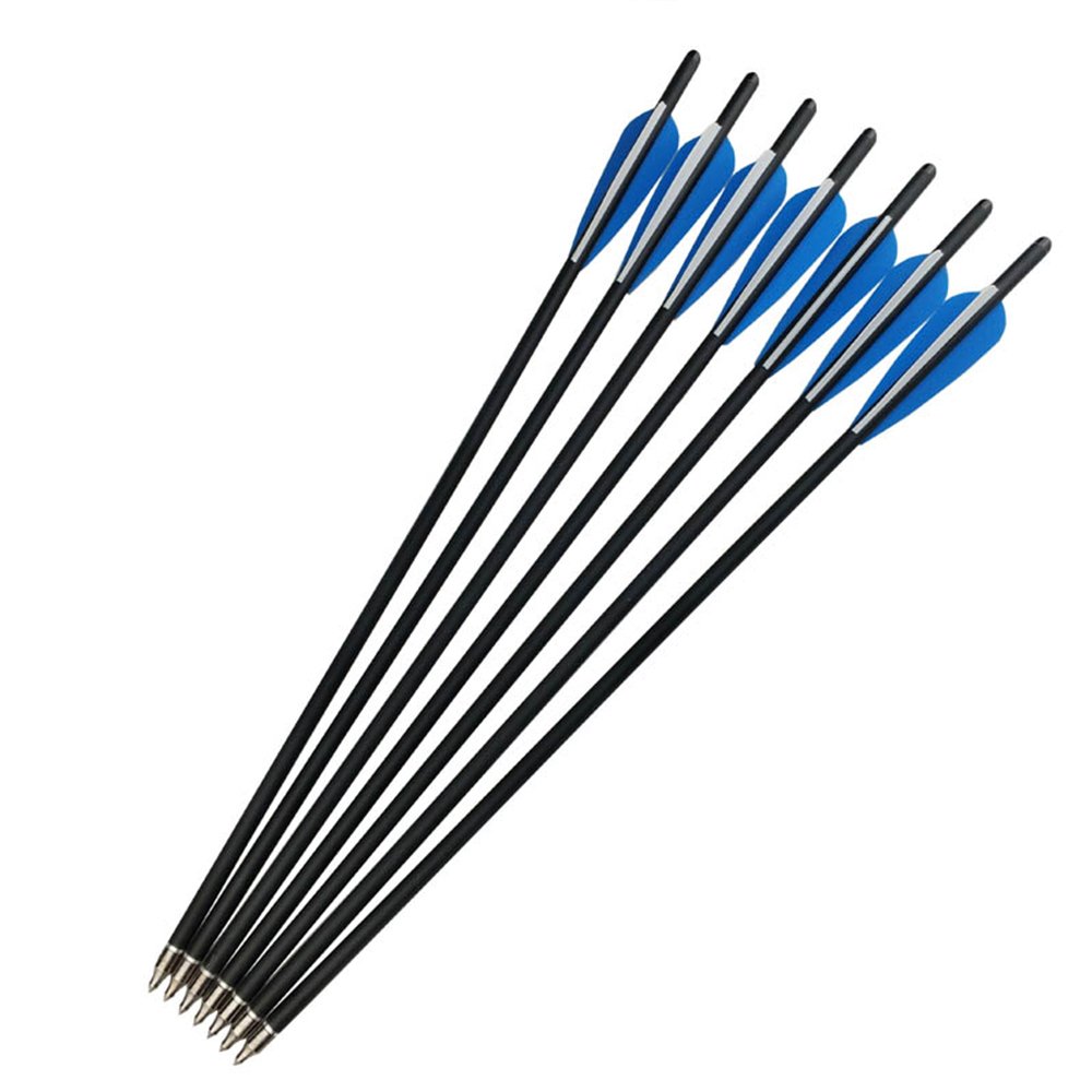 12 Pezzi Frecce per Balestra 22 Pollici Carbonio Frecce per Tiro con L'Arco per Balestra (Blu, 22Inch)