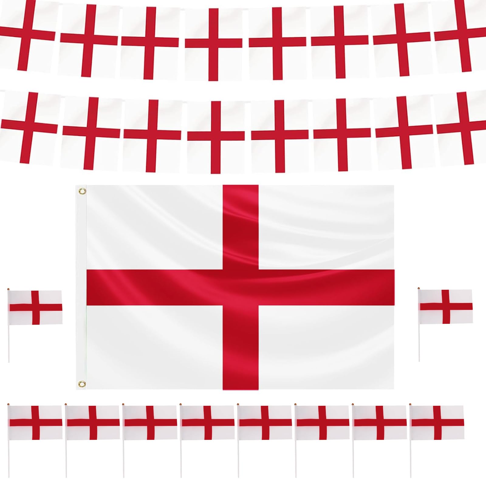 St Georges Day Decorations Set, England Flag 1.5x0.9m