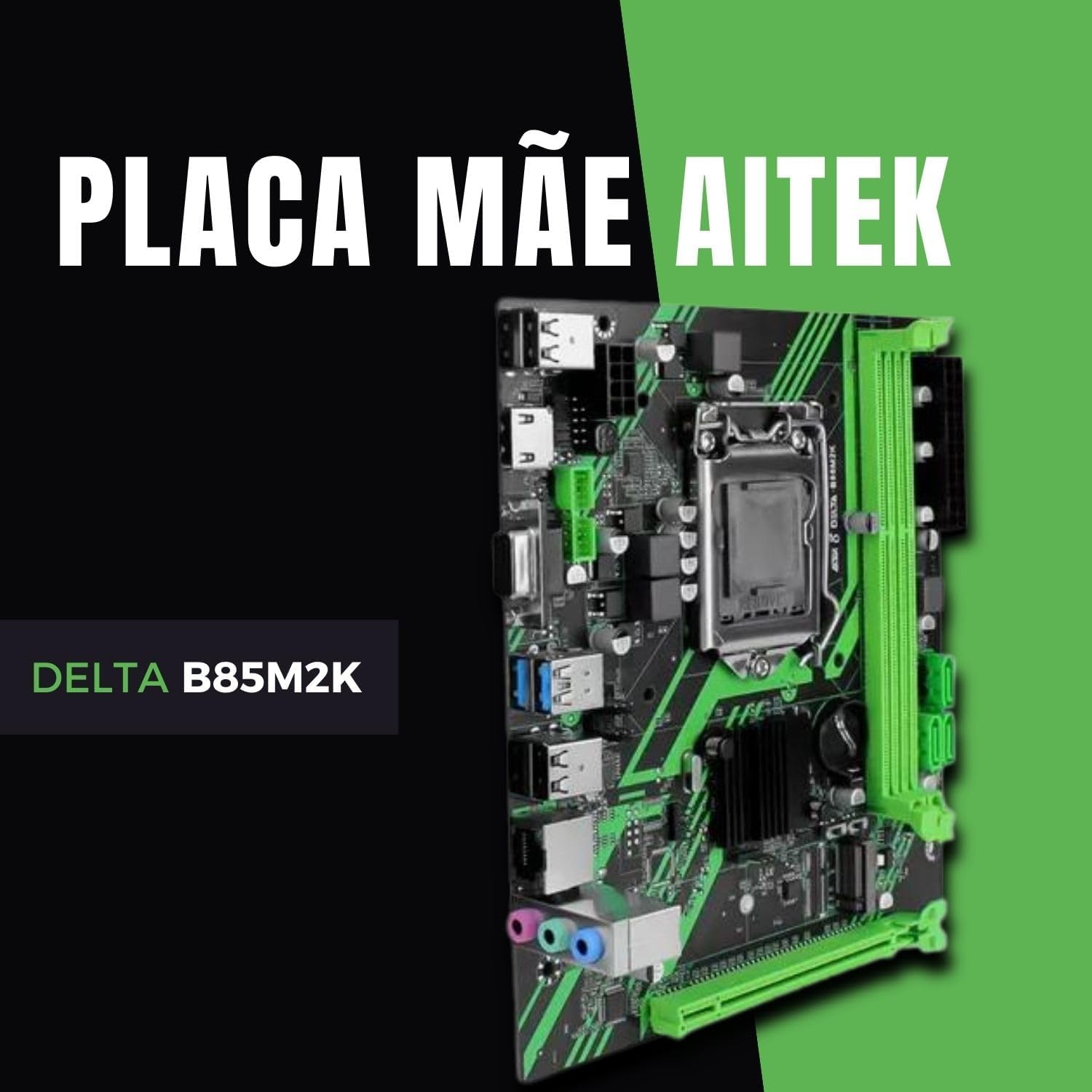 Top-down view of the NANU SHOP B85M2K motherboard