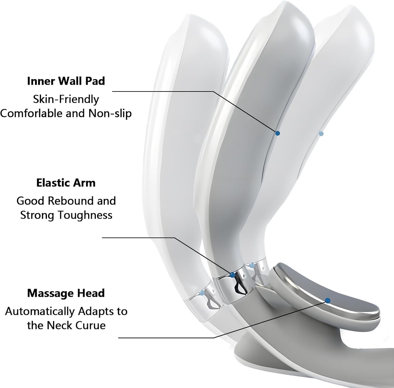 Vertaline Cervirest, 4-Head Neck Massager Design, Relieves Neck Pain, Smart and Portable (Blanco‌-1PCS)