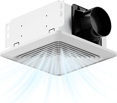 Fitop Bathroom Exhaust Fan 130CFM 1.5 Sones Ultra Quiet Ceiling Mounted No Attic Access Required, Easy Installation, High Airflow Ventilation Fan for Bedroom, Laundry, Kitchen & Bathroom