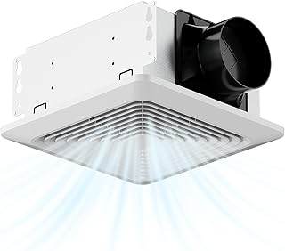 Fitop Bathroom Exhaust Fan 130CFM 1.5 Sones Ultra Quiet Ceiling Mounted – No Attic Access Required, Easy Installation, High Airflow Ventilation Fan for Bedroom, Laundry, Kitchen & Bathroom