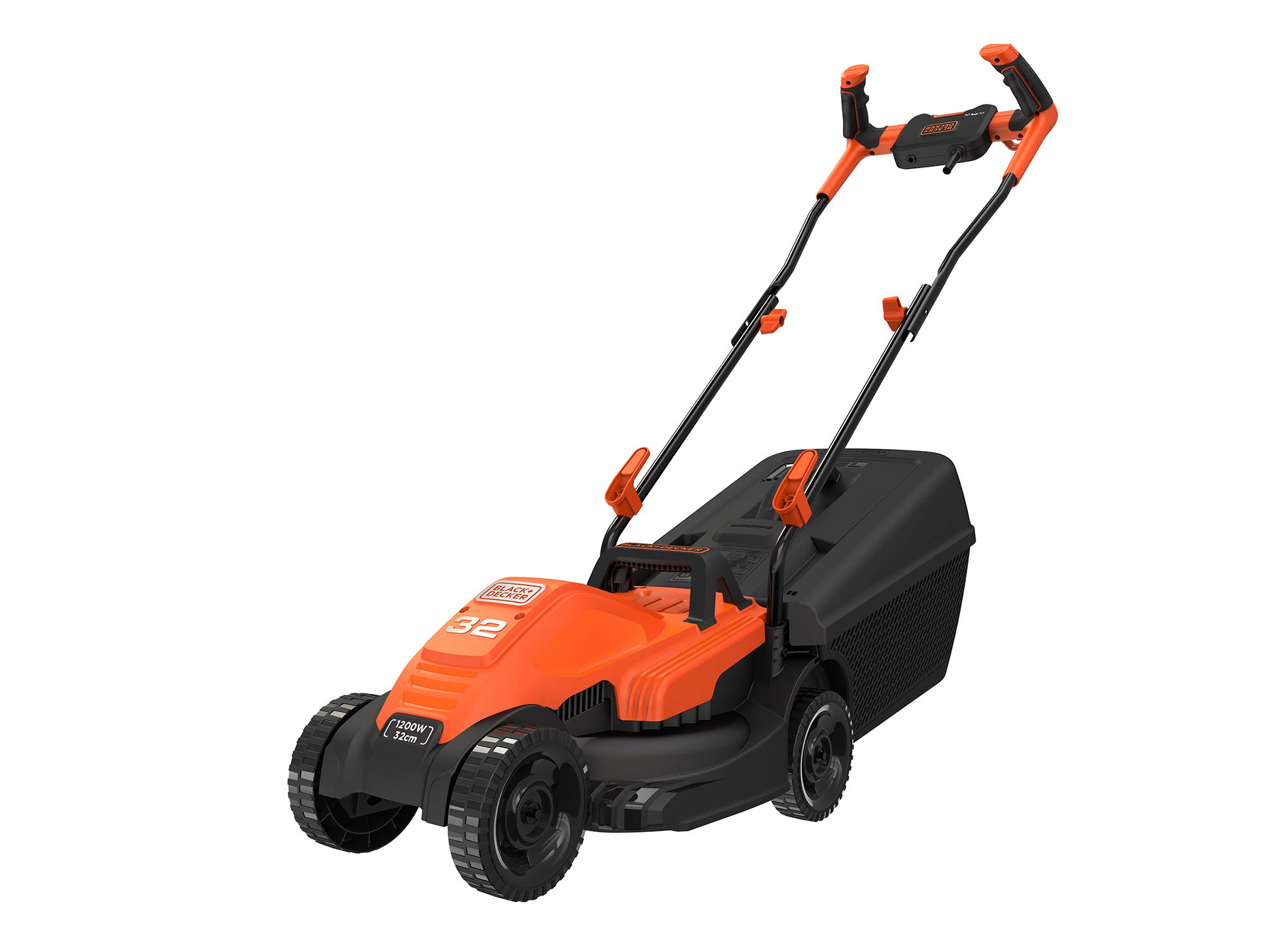 Tondeuse à Gazon Filaire BLACK+DECKER 1200W - 3 Hauteurs de Coupe, 32 cm, Orange