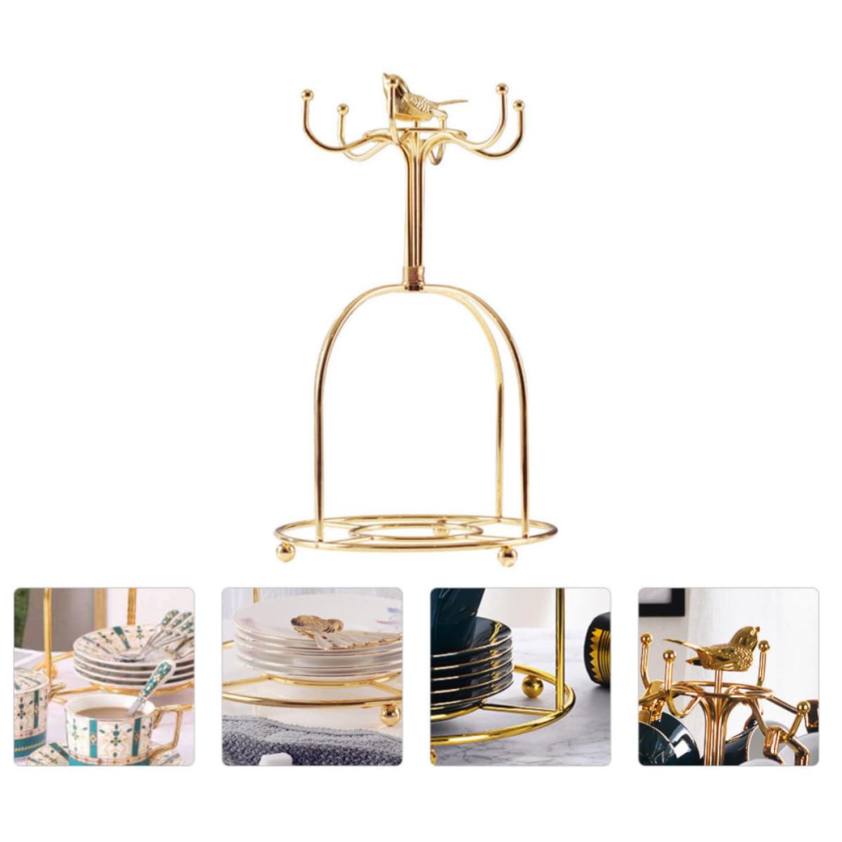 Eisen und Edelstahl Kaffee Tassenhalter Goldener für Küche