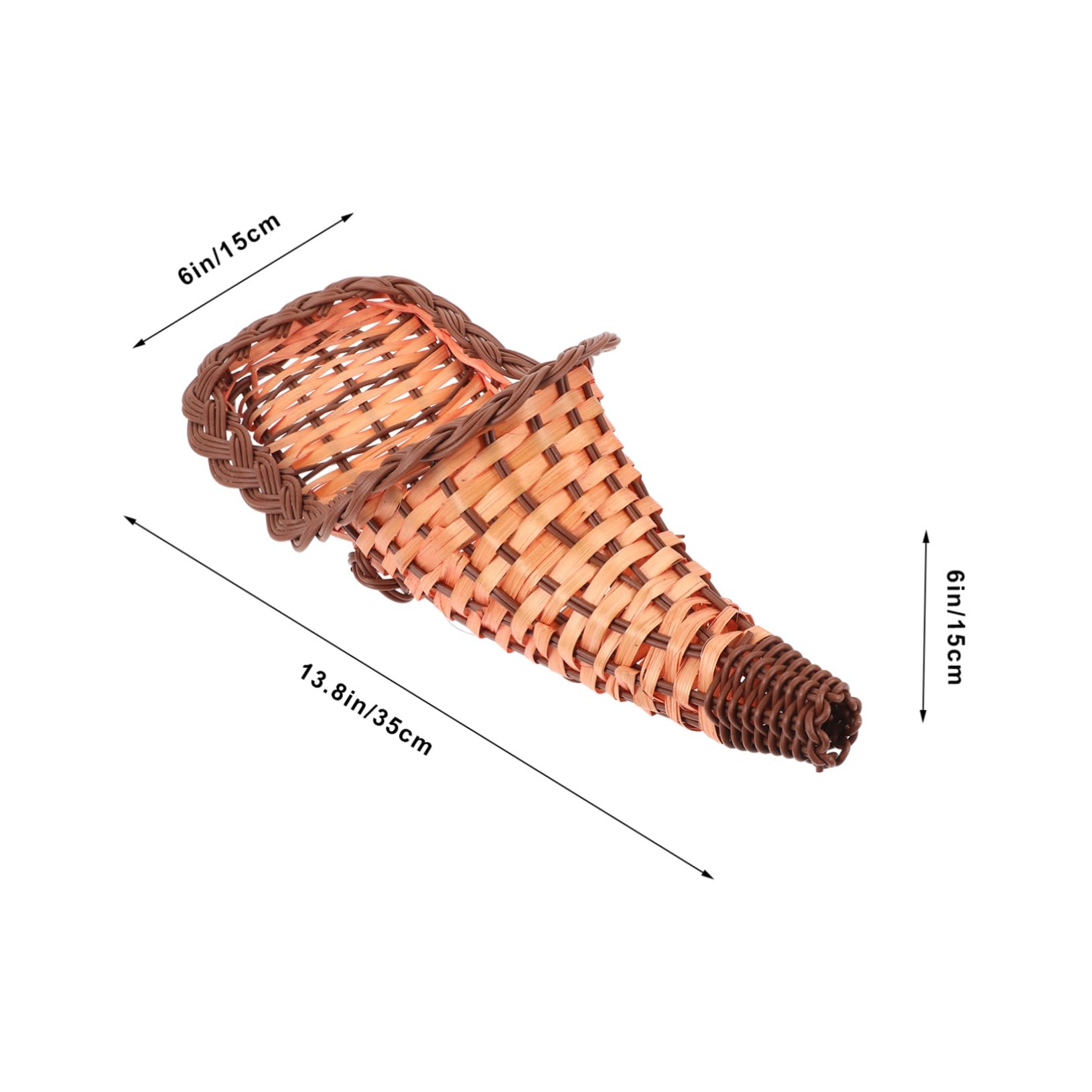 FUNOMOCYA Horn Storage Wicker Basket for Christmas Cornucopia Horn Basket Fruit Basket Counter Shaped Basket Snacks Basket Jar Christmas Cornucopia Basket Thanksgiving Basket Mini