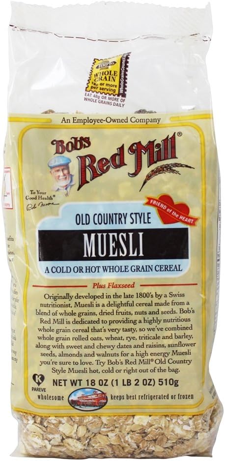 Bob's Red Mill Old Country Style Muesli – 18 Oz (510 G) Whole Grain Cereal With Fruits & Nuts