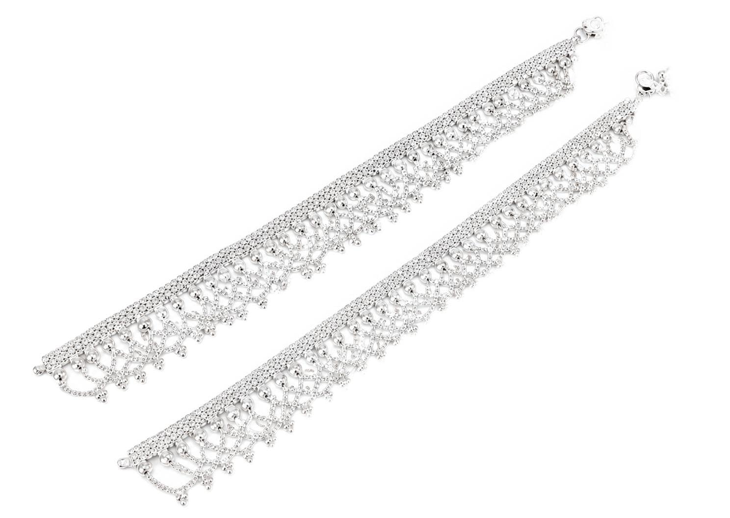 Matte finish gotta Chandi anklet with silver polish payal-image-34