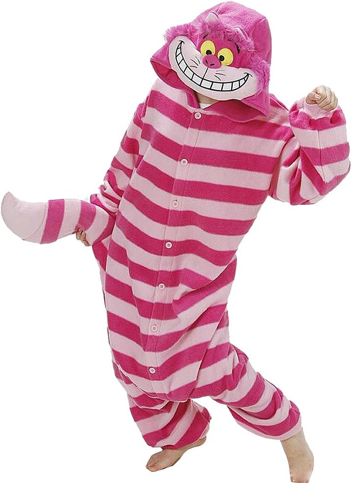 Harvey Unsex Men's Women's Nightclothes Cosplay Kigurumi Flannel Anime Cartoon Onesie Adult Pajamas Nighty Cheshire cat Size S