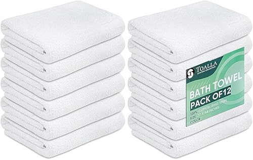 Miniatura 1 de Juego de 12 toallas de baño 100% algodón, 500 GSM, toalla de baño grande suave, superabsorbente, secado rápido, ideal para piscina, hogar, gimnasio,