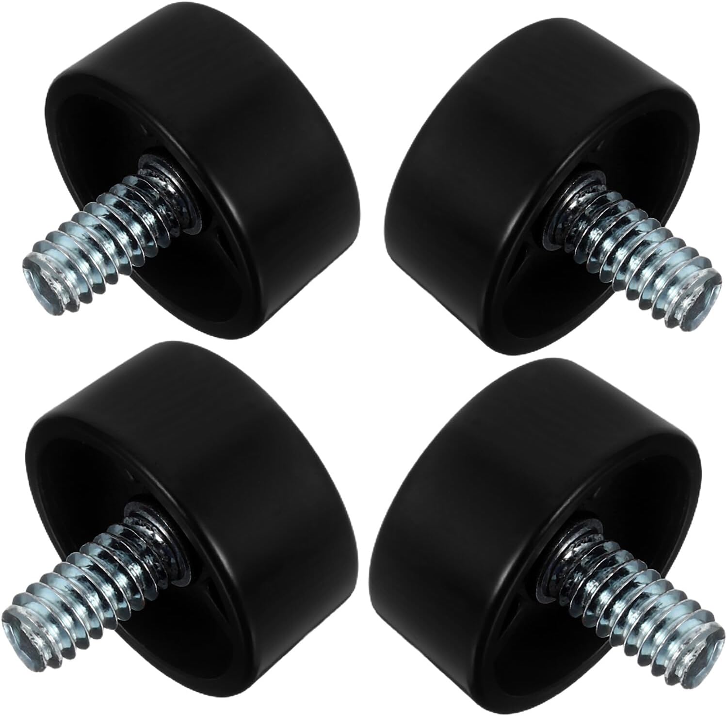 4pcs Black Curtain Rod End Caps Finials for Rods Plastic Metal Decorative Toppers Easy to Install Window Treatment Hardware for Home Office Decor