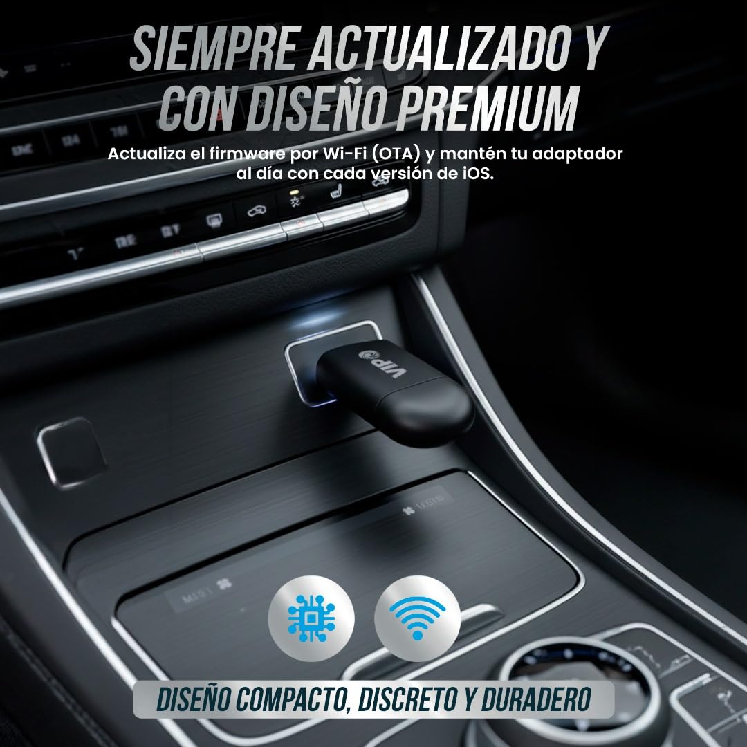 Adaptador CarPlay inalámbrico 2 en 1 USB + USB-C | Convierte CarPlay/Android Auto por Cable en Wireless | Compatible Apple & Android Auto | Plug & Play | Sin App, Sin Líos