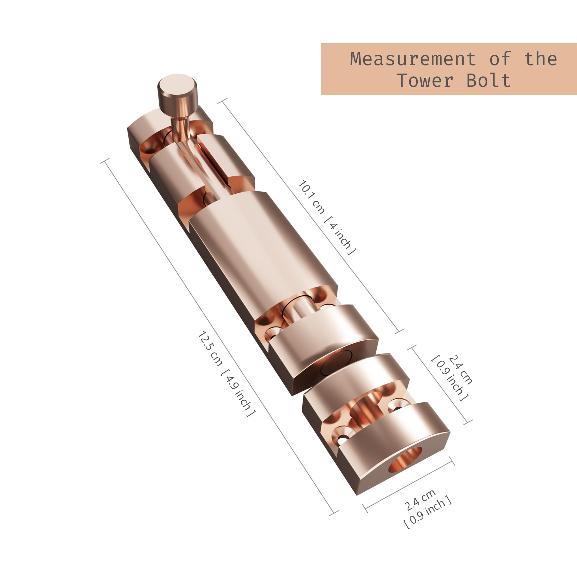 Atlantic 4 Inch Zaylo Tower Bolt for Doors & Windows | Rose Gold Finish Aluminium Kundi/Chitakni Door Latch for Main Door, Bathroom & Bedroom | Heavy Duty Tower Bolt (Pack of 12) 2