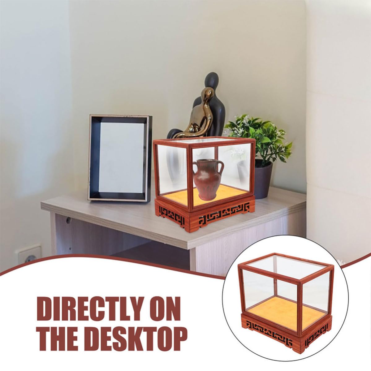 Zerodeko Caja de Exhibición Transparente para Artesanías de Vidrio