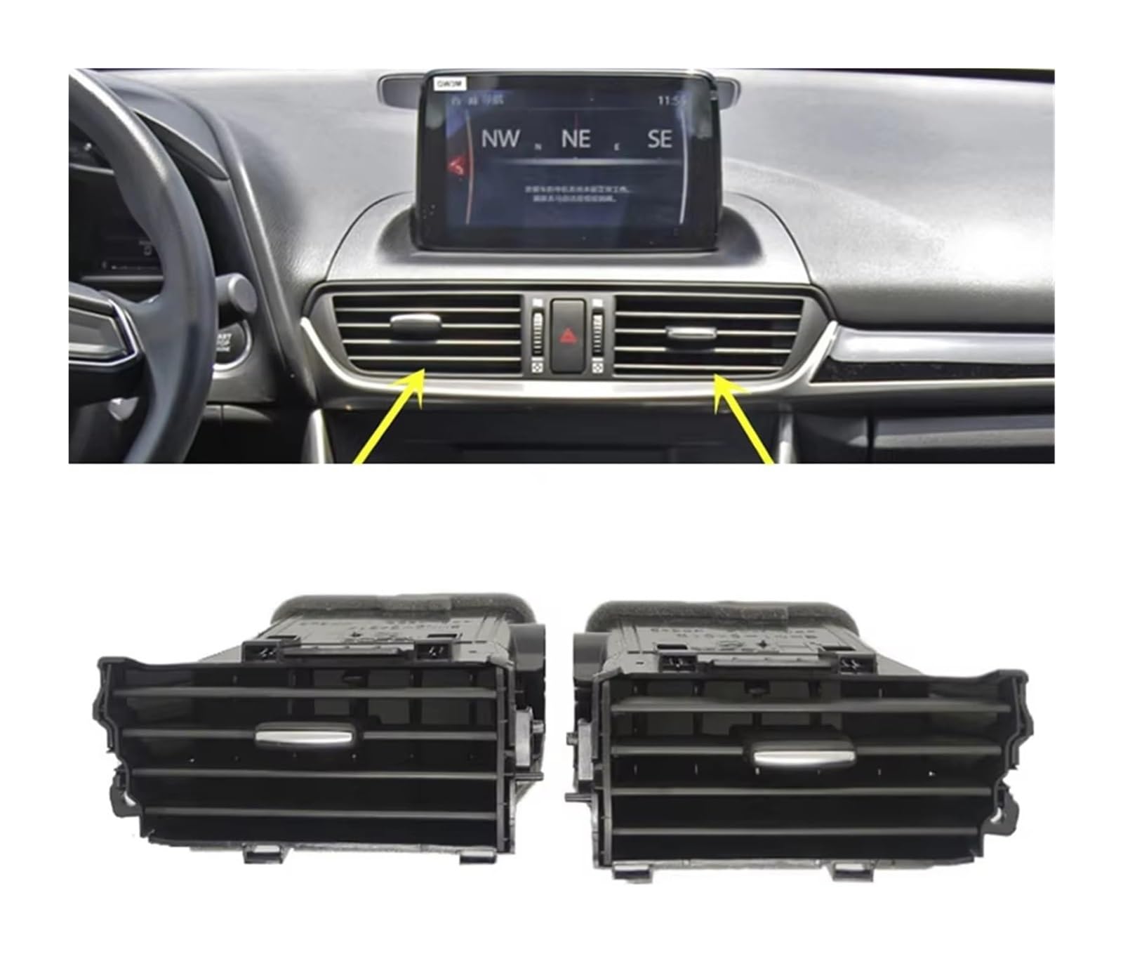 Salida Aire Rejilla para Axela 2014-2019 Rejilla De Ventilación para Consola Tablero Delantero Coche Aire Acondicionado Salida CA Compatible con Mazda 3(Right)