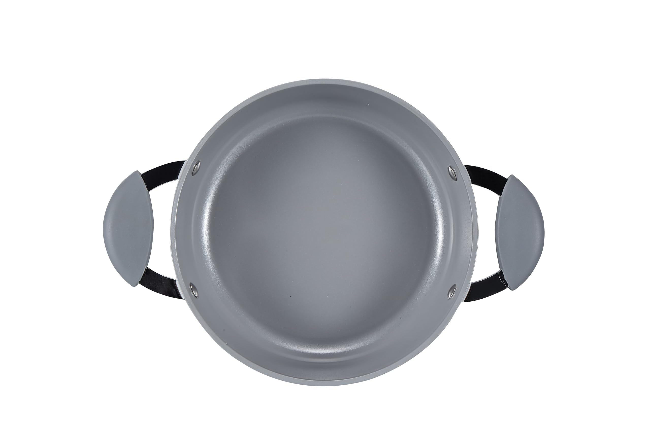 Fatto in Casa da Benedetta Tegame Antiaderente (diametro 24 cm) Alluminio 100% riciclabile con Coperchio in Vetro – Adatto anche per Induzione, Non contiene Metalli pesanti (Colore Grigio)
