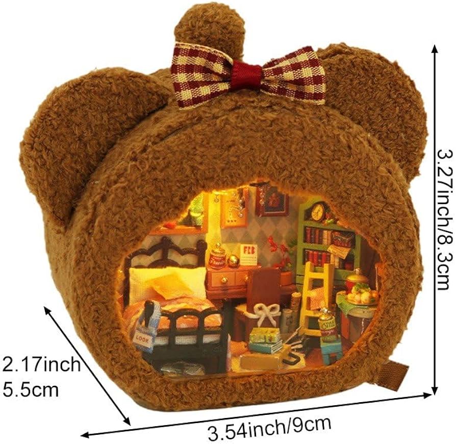 ❤アンティーク加工  額縁ミニミニくまちゃんと木馬のミニオブジェ ドールハウス ❤アンティーク加工 額縁ミニミニくまちゃんと木馬のミニ