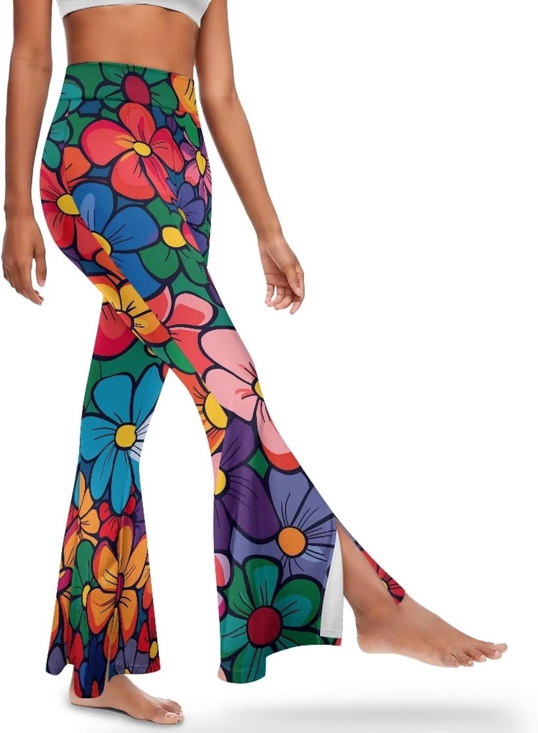 Women's Yoga Leggings Flared Yoga Pants, Casual High Waisted Tummy Control Butt Lifting Athletic Pants