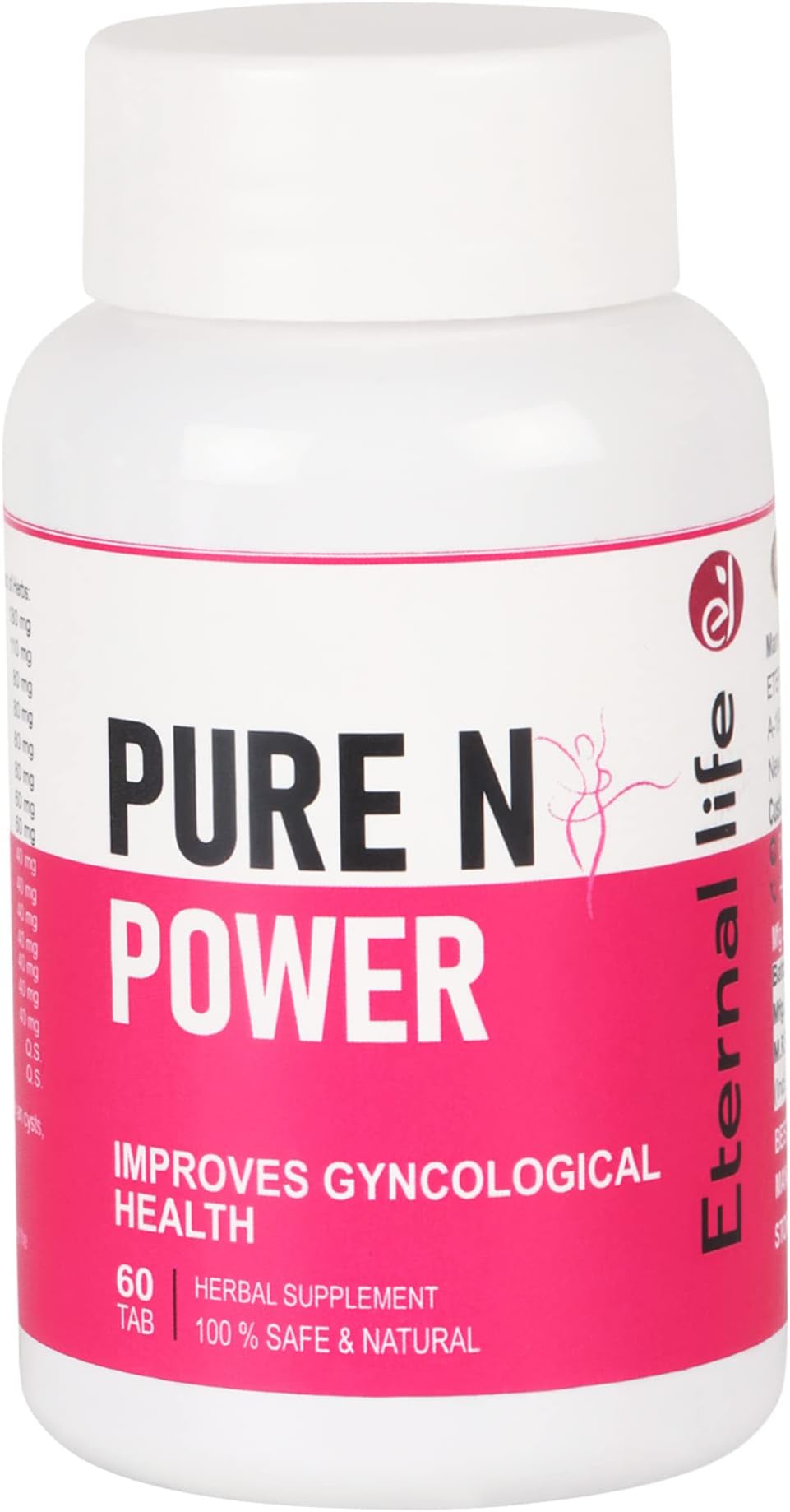 Eternal Life Ayurveda Pure N Power PCOS/PCOD Supplement 60 Tab (100gm) Pack 1 | Ayurvedic Medicine For Delayed Periods | Supplements for Women Promoting Better Cycle & Hormonal Balance