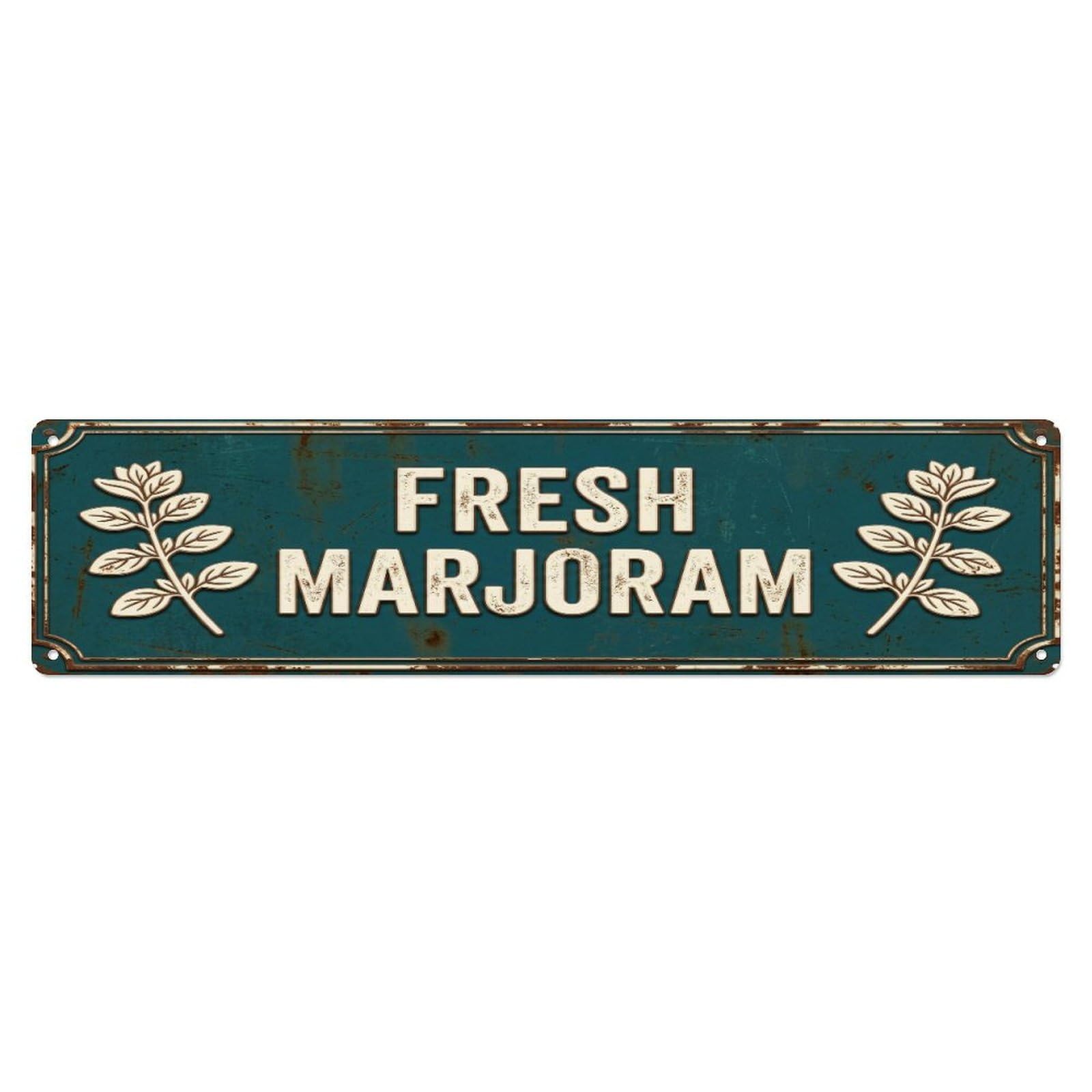 Metal Tin Sign FRESH MARJORAM Vintage Herb Rustic Farmhouse