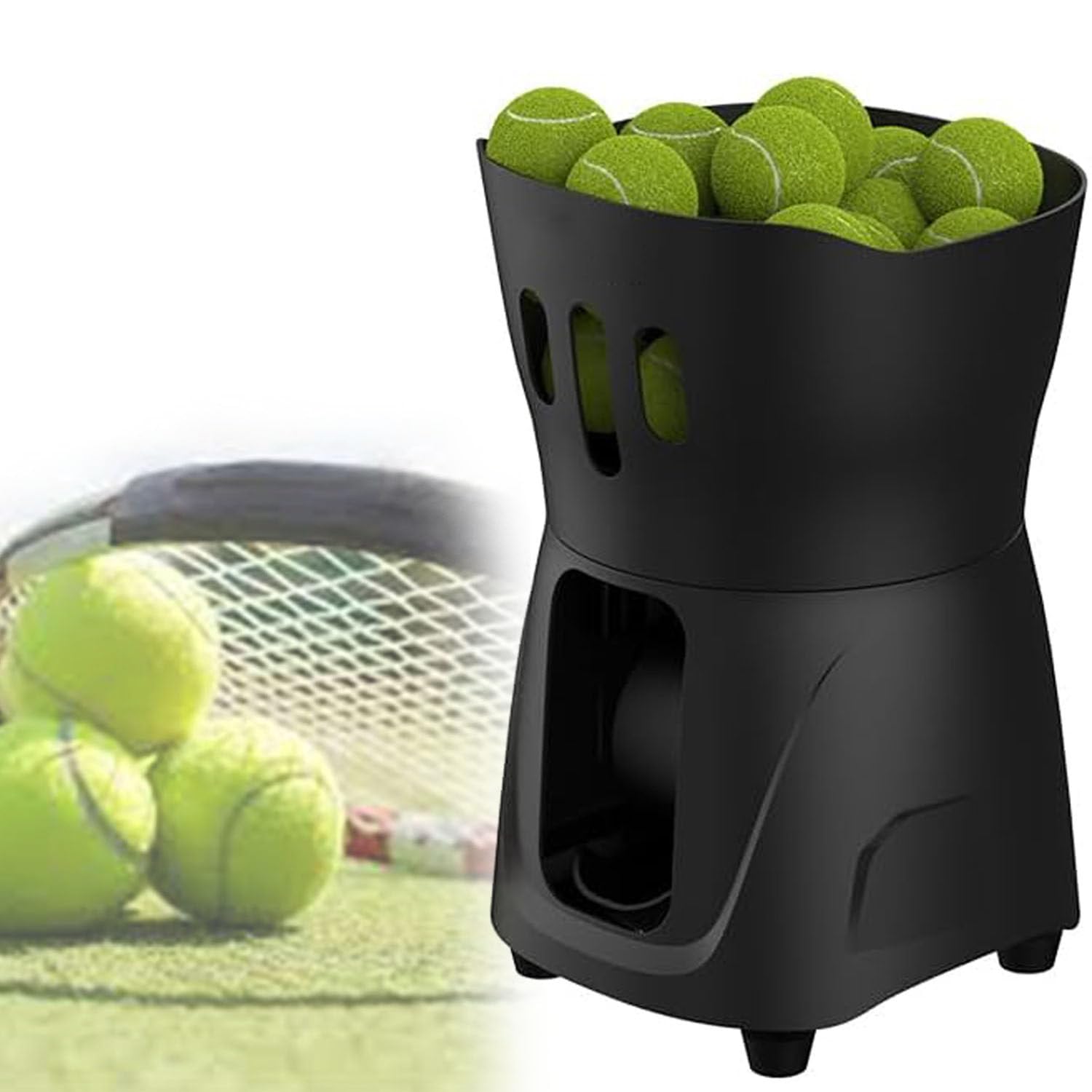 Mini Macchina lanciapalle da Tennis, Grande capacità, con Controllo Tramite App, Lanciatore di Palline da Tennis Portatile per Giocatori Principianti, Allenamento e Pratica