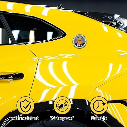 Miniatura 7 de Insignias de automóvil 3D, emblema con clasificación de pato, insignia automotriz de metal de 4 x 4, calcomanías de emblema redondo, emblemas