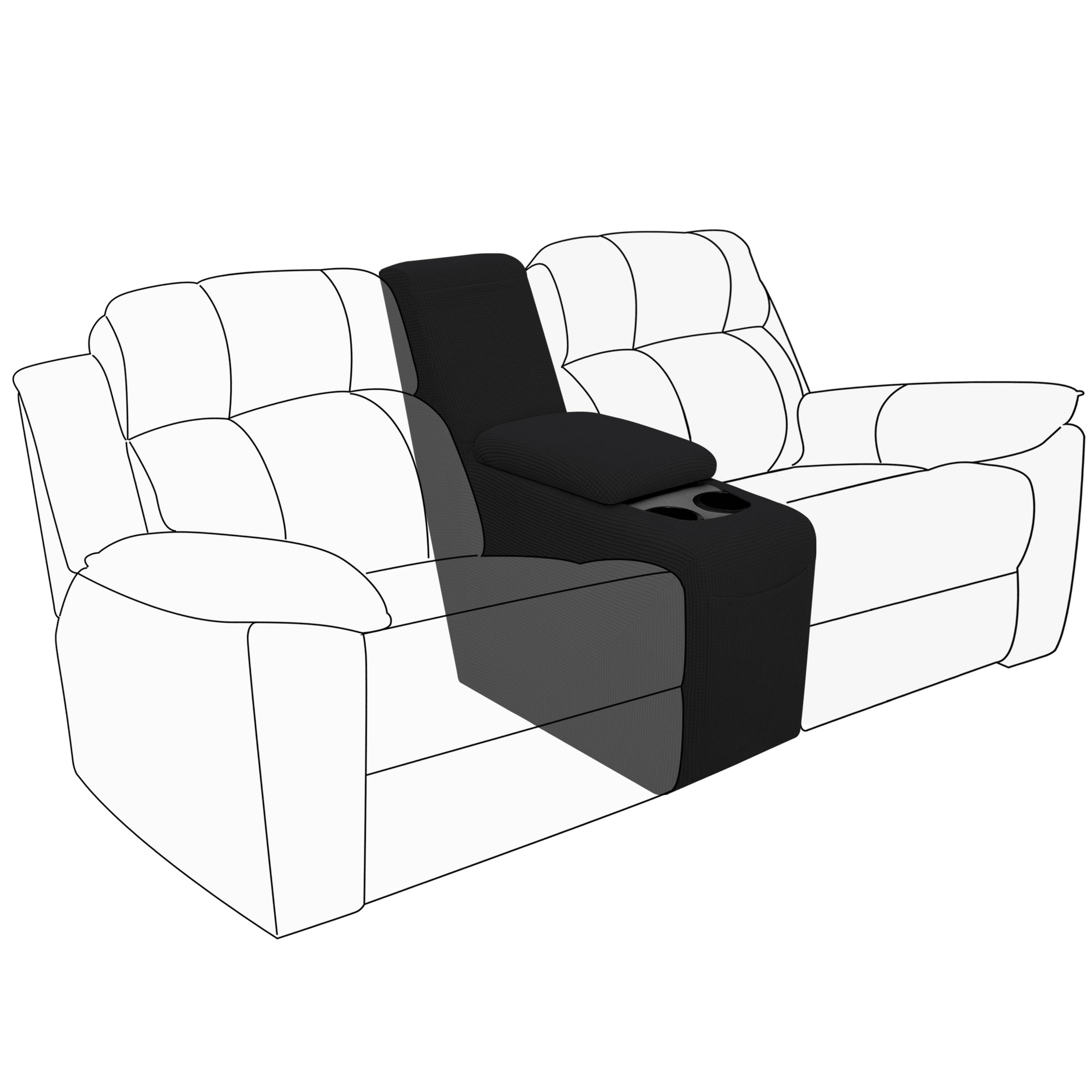 Easy-Going 2-Piece Recliner Console Cover Black