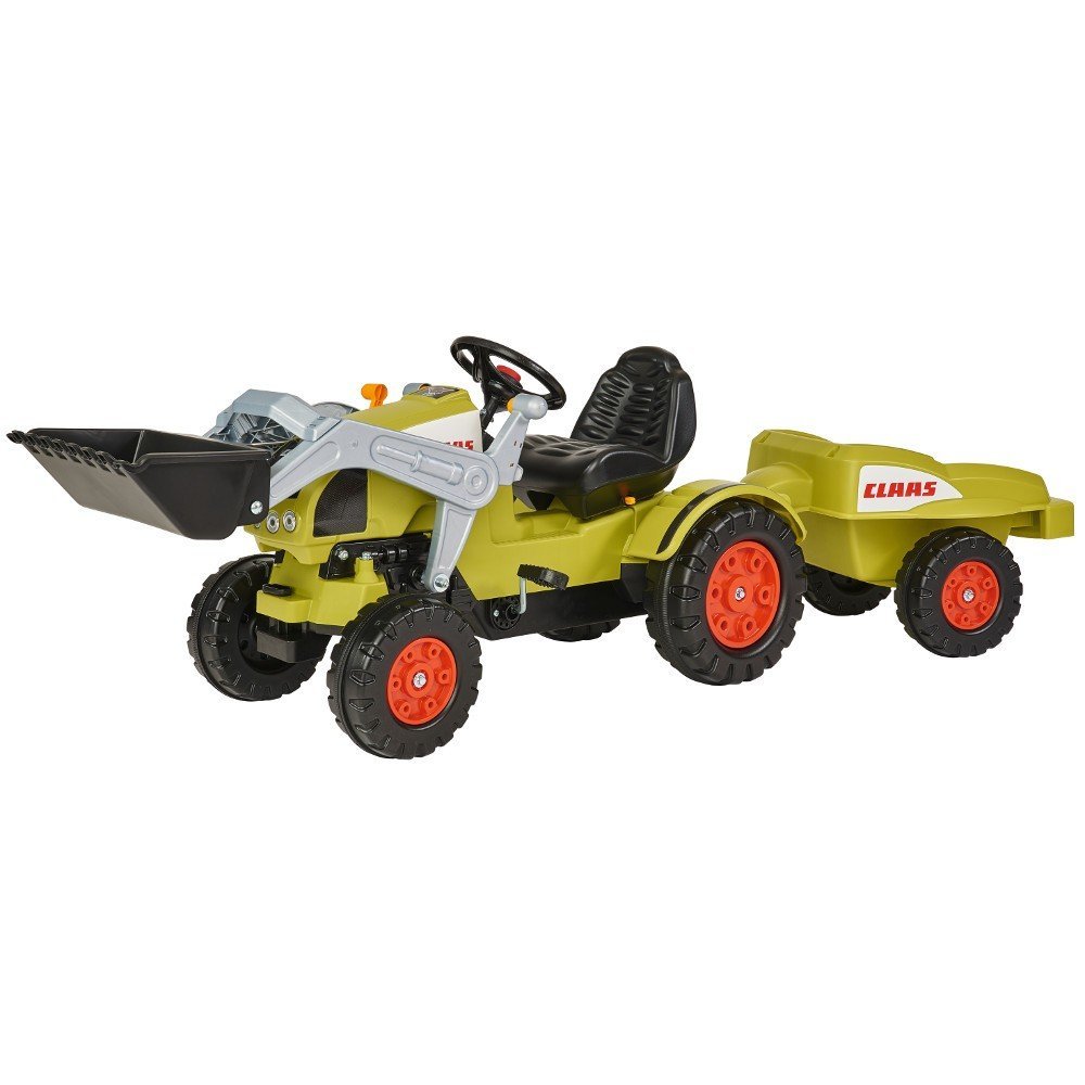 BIG - Claas Celtis Loader mit Anhänger - Kindertrettraktoren, Spielfahrzeug mit Präzisionskettenantrieb, 3-fach verstellbarer Sitz, bis 50 kg, Claas Lizenz, für Kinder ab 3 Jahren
