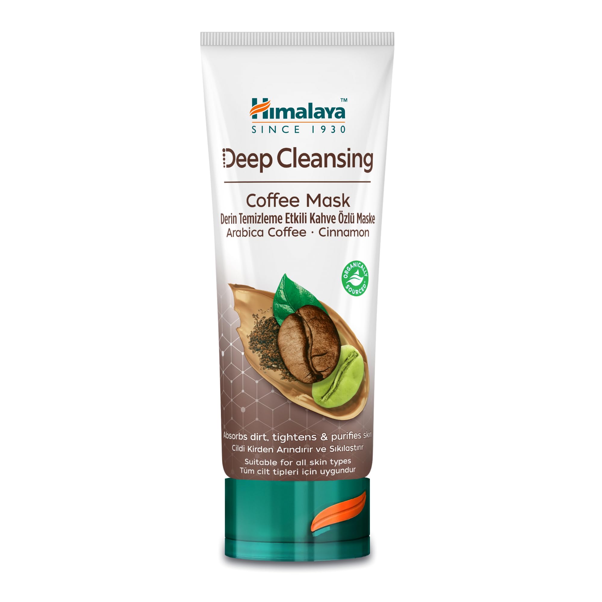 Himalaya Deep Cleansing Coffee Mask with Coffee and Cinnamon Unclogs Pores for Softer, Smoother and Brighter Skin, 75ml