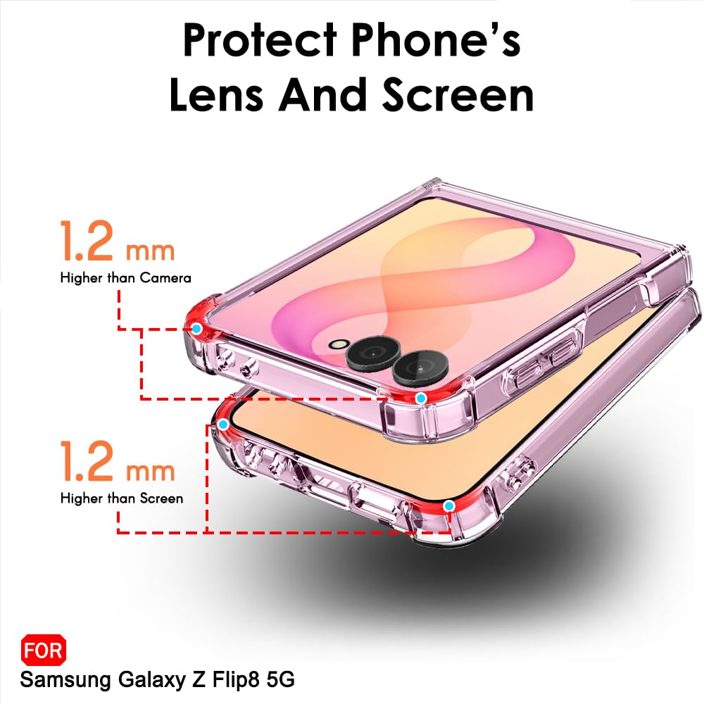 TheGiftKart Crystal Clear Back Cover Case for Samsung Galaxy Z Flip 8 5G | 360 Degree Protection | Shock Proof Design | Hard Back Cover Case for Samsung Z Flip8 5G (PC & TPU, Transparent Bumper) — Amazon image 4