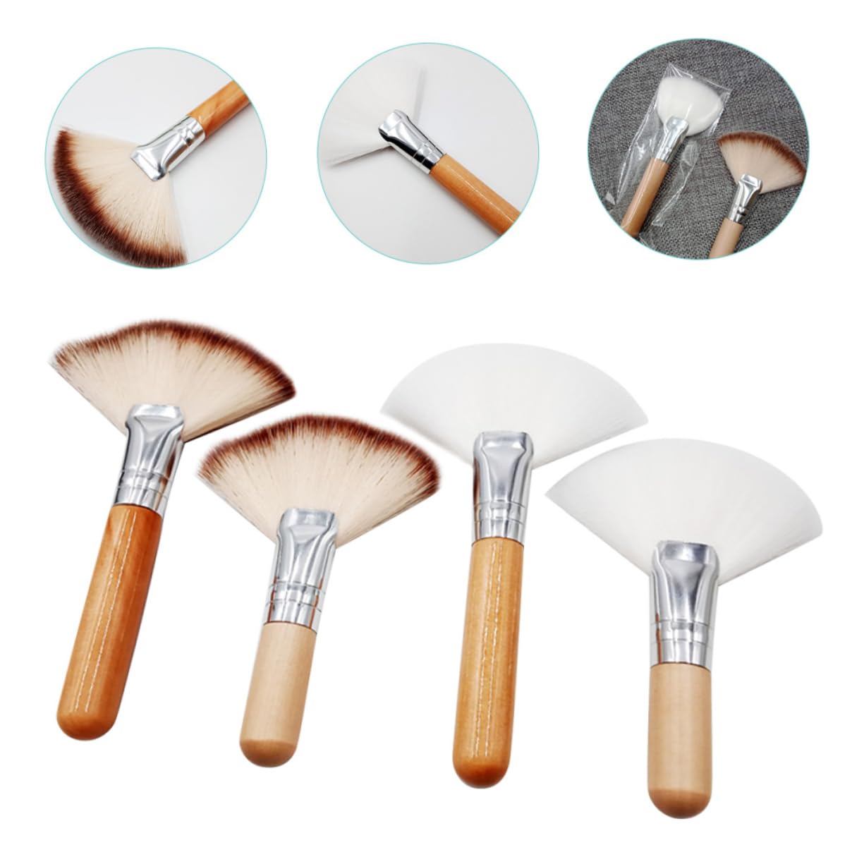 MAGICLULU 12piezas Pinceles De Maquillaje Para Brochas De Maquillaje Para Mango y Aplicación De Base Efectivas