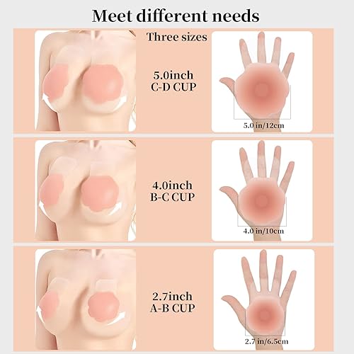 Miniatura 6 de Cubiertas del pezón, Pasties del levantamiento de pecho para las mujeres reutilizable adhesivo invisible cubierta de silicona