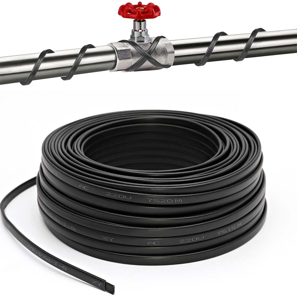 Câble Chauffant autorégulant 220V 8mm Drainer l'eau empêcher Le Tuyau de geler Le système de traçage Thermique dégivrer Les Fils de Fonte de neige-50m