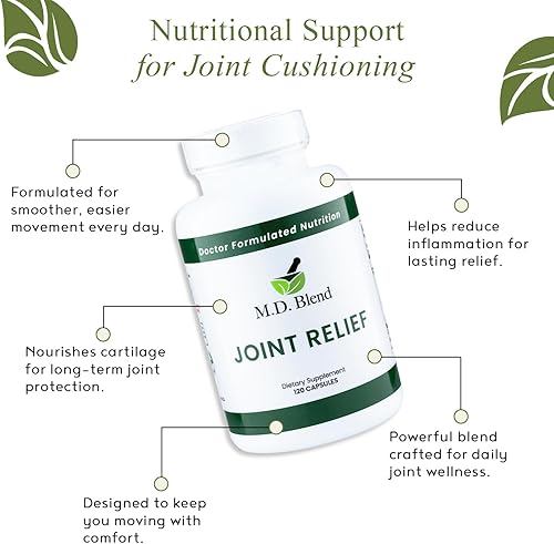 Miniatura 5 de M.D. Joint - Suplemento formulado por expertos, rodillas, caderas, movimiento de tobillos y movilidad, mezcla de bienestar diario, colágeno,