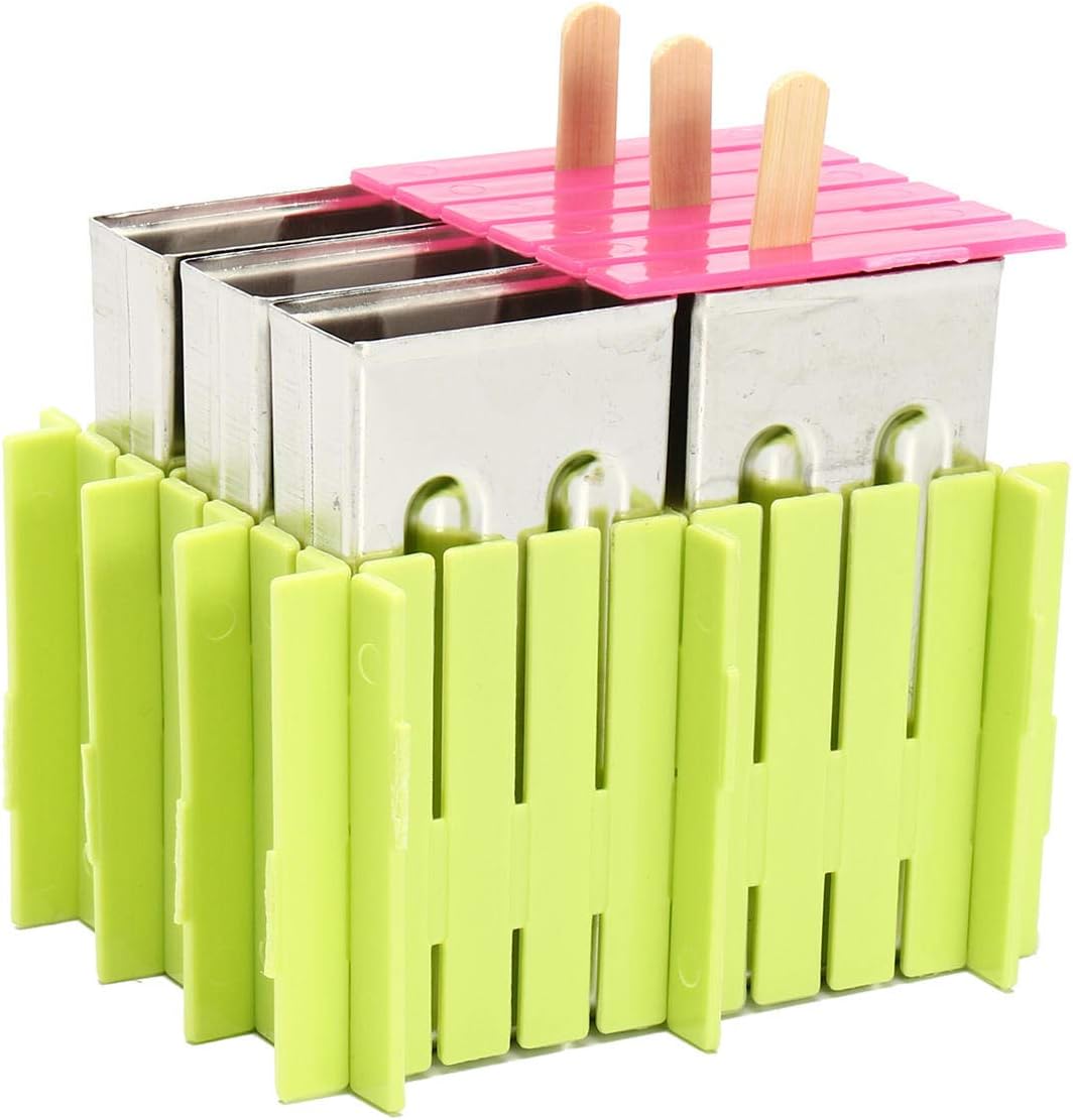 6Pcs/Set Stainless Steel DIY Ice Mold Ice Lolly Ice Cream Mould Holder 1