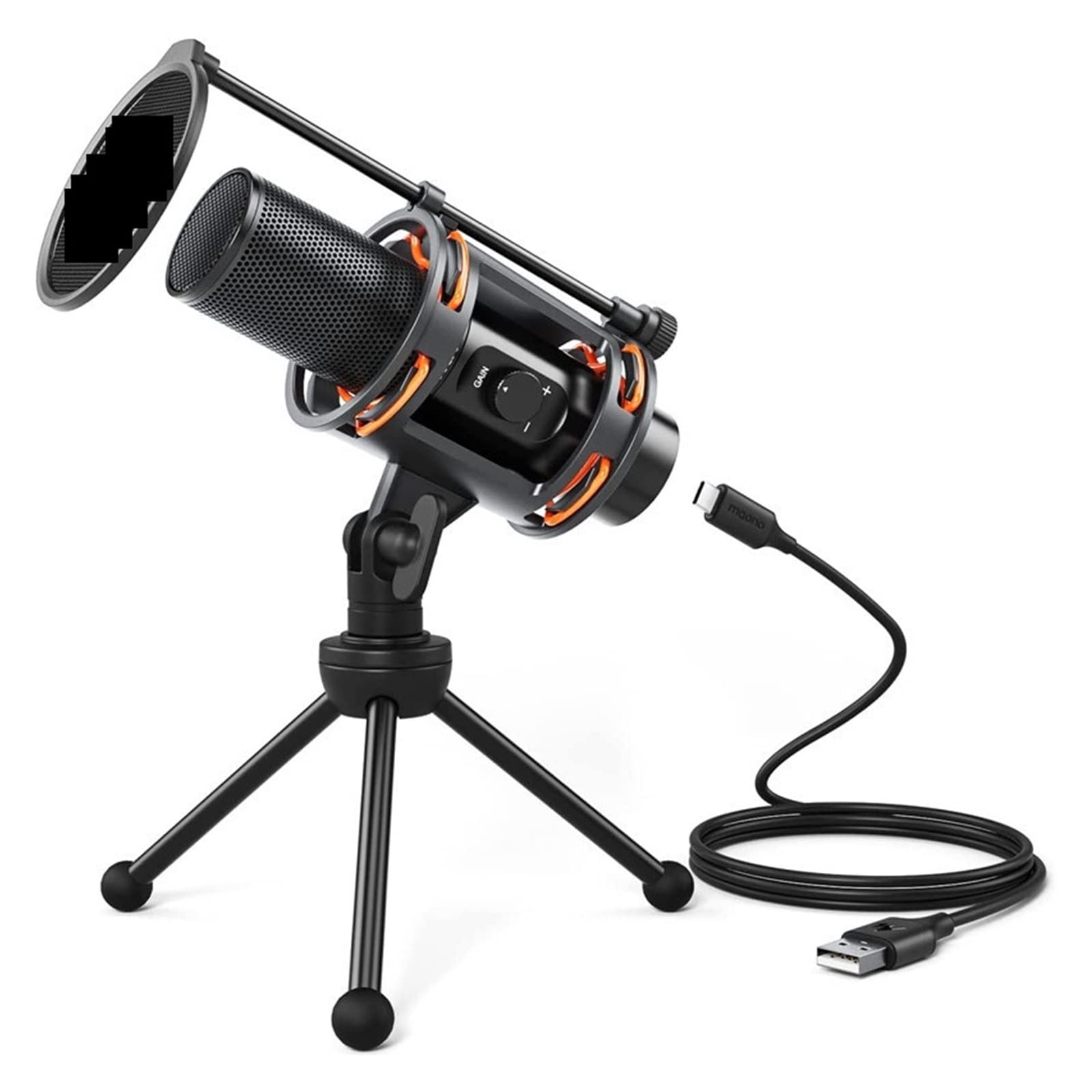 Microphone anti bruit pour ordinateur portable réglage gain écoute en direct