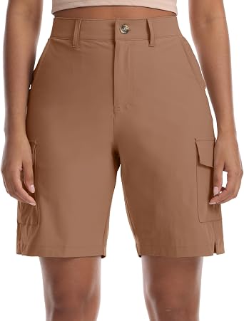 Womens Lightweight Hiking Shorts with Pockets Running Casual Cargo Shorts for Golf Travel Athletic Camping