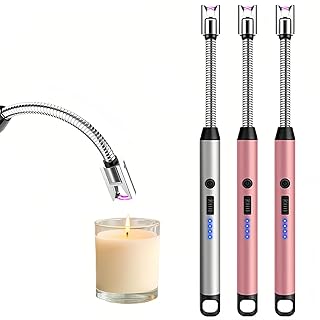 TOAO Encendedor Electrónico Recargable USB, Encendedor Electrico de Plasma sin Llama, Electric Lighter con Indicador de Batería, Encendedor para Velas Cocina Barbacoa Camping, 3 Pack